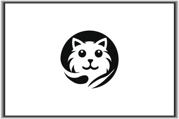 Cat icons collection. Kittens emoji symbols set. Black and white simple outline cats head kitten icons