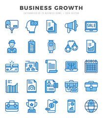 Business Growth elements. Two Color web icon set. Simple vector illustration.