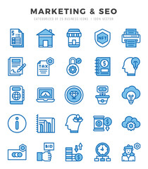 Marketing & SEO icons set for website and mobile site and apps.