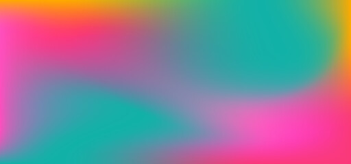 Aesthetic y2k grain gradient background in pink, yellow, green colors. Modern soft backdrop, blur cover design illustration. Vector 