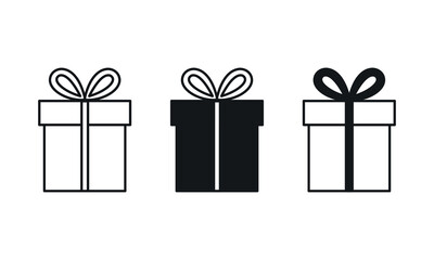 The gift box icon. Vector isolated elements. Vector illustration of a Christmas gift icon. Vector graphics. Web design, infographics.