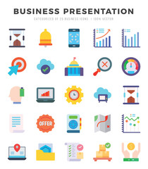 Business Presentation icons set for website and mobile site and apps.