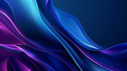 Naklejka premium Abstract wallpaper with soft violet-blue waves on a dark background. Concept of softness and elegance
