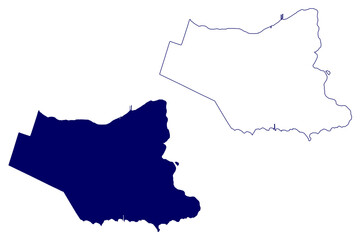 Regional Municipality of Niagara (Canada, Ontario Province, North America) map vector illustration, scribble sketch Northumberland Niagara map