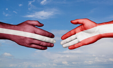 Austria and Latvia country handshaking