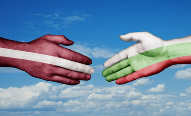 Bulgaria and Latvia country handshaking