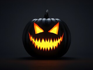 Creepy Jack-o'-Lantern with Jagged Mouth