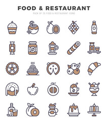 Set of Food and Restaurant icons. Vector Illustration.