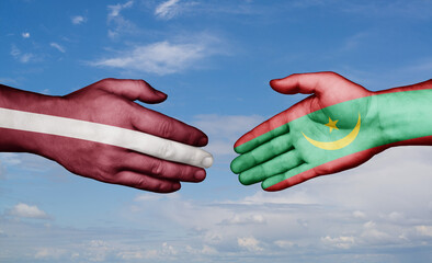 Mauritania and Latvia country handshaking