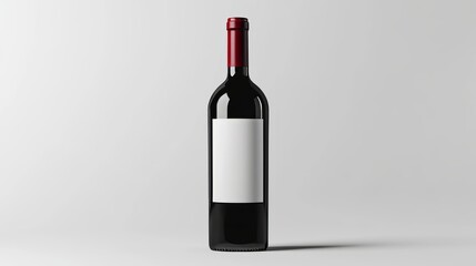 This sleek red wine bottle has a blank label, ready for you to add your own unique design.