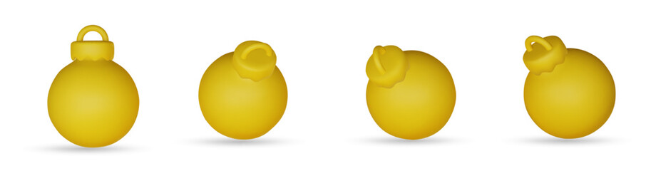 Christmas balls vector set. Christmas ball element with glossy, shinny and colorful design for holiday season decoration isolated in white background. Vector illustration.