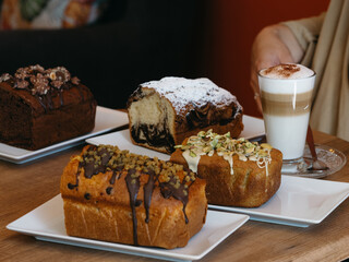 chocolate muffin on a plate