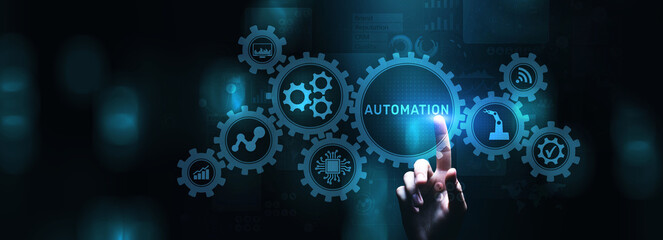 Automation Gears icon RPA Software development business process optimisation innovation technology.