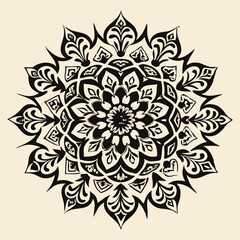 Vector hand drawn doodle mandala with hearts. Ethnic mandala with colorful ornament. Isolated. Tribal floral ornament. Coloring anti stress page for coloring book. Outline.
