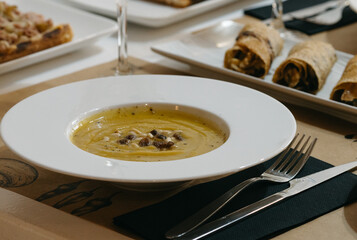 a plate of soup