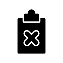 clipboard icon with cross, wrong survey symbol. modern vector isolated on white background
