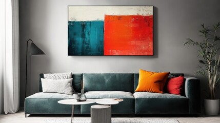 A Modern Living Room with Artistic Touches.