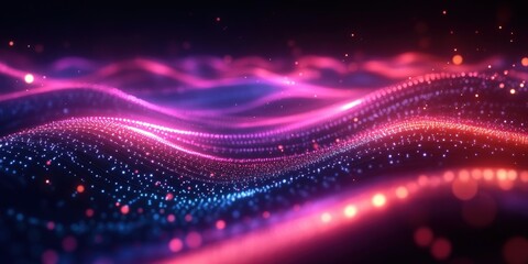 Obraz premium Glowing Abstract Digital Background Waves