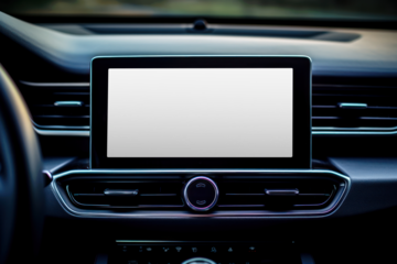 Car control screen png mockup, transparent design