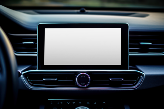 Car control screen png mockup, transparent design