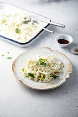 Healthy coleslaw salad with celery