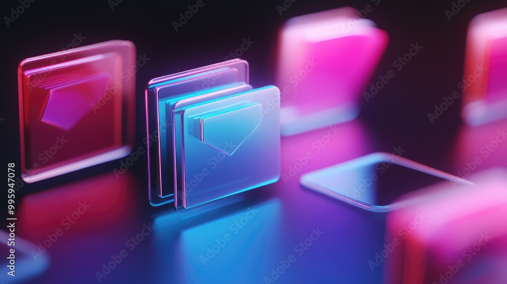 Poster icons of files vanishing from a desktop, symbolizing data cleanup and disk space optimization.