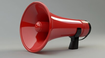 A 3D megaphone, perfect for posters, flyers, and announcements. Use it to grab attention, promote events, or tell stories.