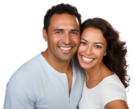 Hispanic couple laughing portrait people.