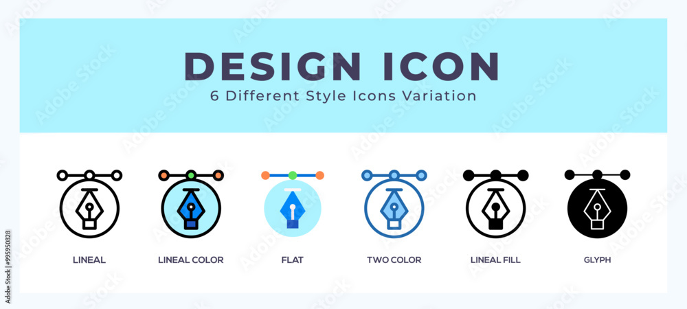 Poster Design icon set with different styles. Icons designed in filled. outline. flat. glyph and line colored.