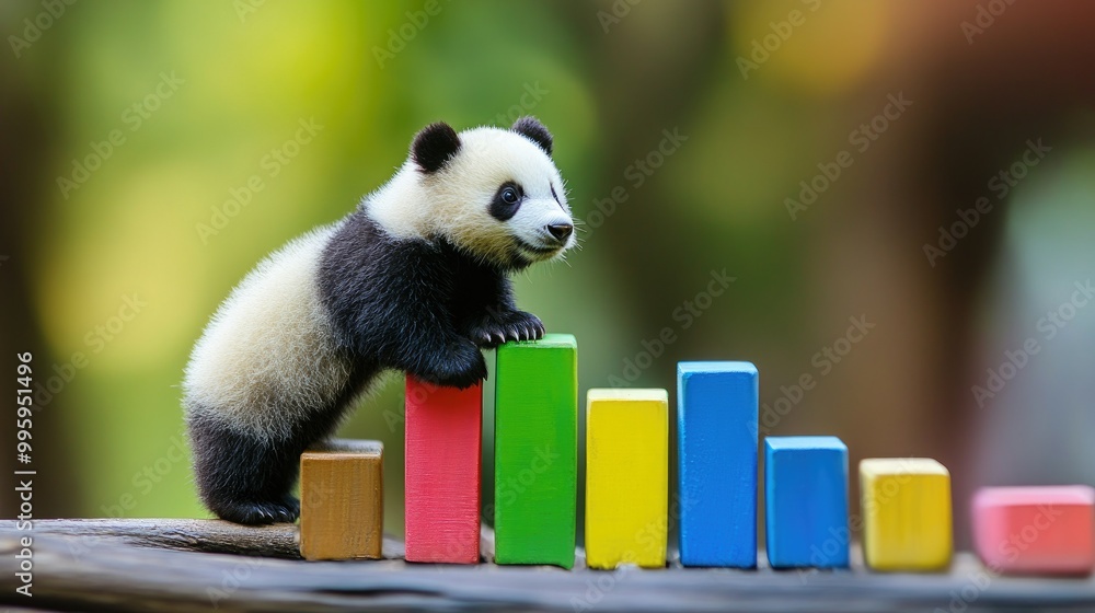 Poster panda bear scaling bars in a chart, a creative take on data manipulation using the pandas library.