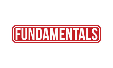 Fundamentals red rubber stamp vector design.