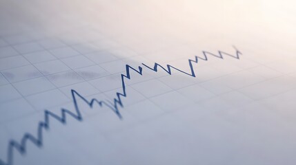 Fototapeta premium Detailed line graph illustrating steady GDP growth over time, clean white background with subtle shadows highlighting the upward trend, professional economic analysis visualization