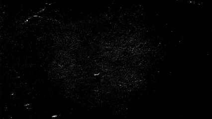 White grainy texture isolated on black background with natural scratches and cracks. Distressed overlay textured. Grunge graininess design elements. Vector illustration.