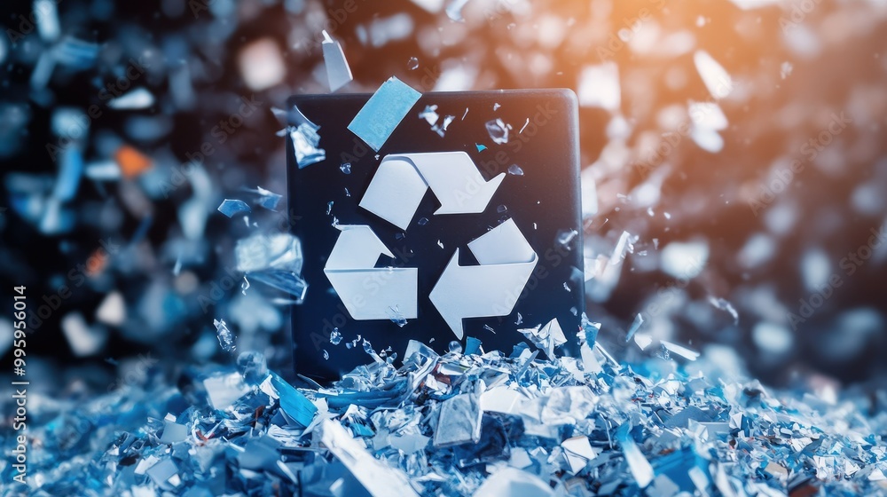 Poster symbolic representation of file deletion, showcasing digital waste management and organization.