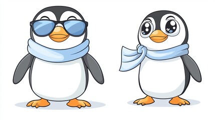 Obraz premium Cute Penguins Illustration