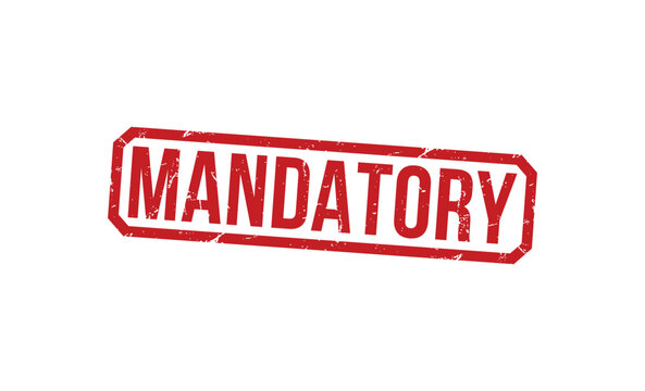 MANDATORY rubber stamp vector illustration on white background