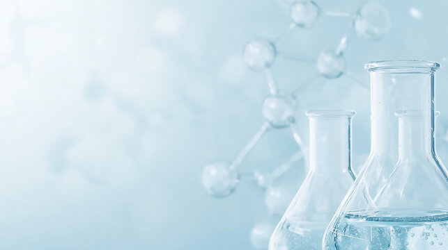 A tech-inspired border with molecules, atoms, and laboratory glassware, clean and sharp design, ideal for scientific conferences, research papers, and innovation presentations.