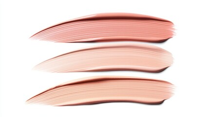 A soft ombre of beige-to-peach foundation swatches, blending from light to medium tones with smooth, rounded edges.