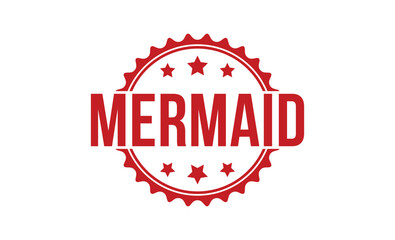 MERMAID Red rubber stamp on white background. MERMAID stamp sign. MERMAID stamp.