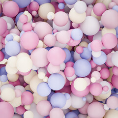 Abstract textured spheres background: spring colors color scheme. Differently sized and shaded...