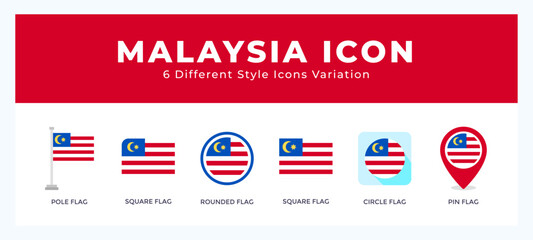 Malaysia icon set pack vector illustration.