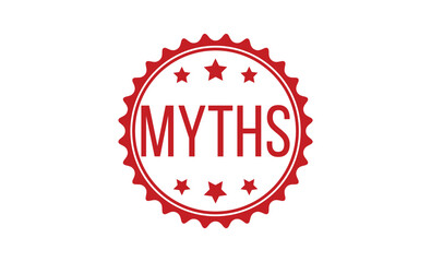Myths rubber stamp vector illustration on white background