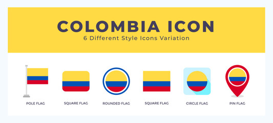 Colombia icons set. Different style of icons simple vector illustration.