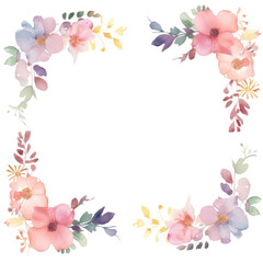 PNG Flower square border pattern wreath plant.