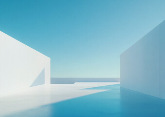 Fototapeta premium Abstract 3d rendering minimalist style architectural space scene
