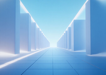 Abstract 3d rendering minimalist style architectural space scene