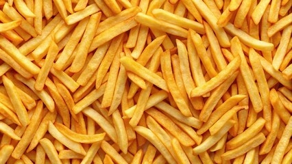 Fototapeta premium Crispy Golden French Fries Arranged As A Seamless Pattern, Creating A Vibrant And Appetizing Background.