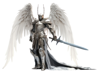 Knight angel sword representation creativity.