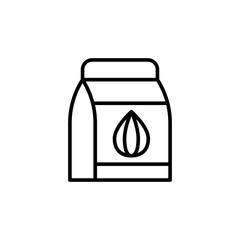 Almond bag outline icons, minimalist vector illustration ,simple transparent graphic element .Isolated on white background