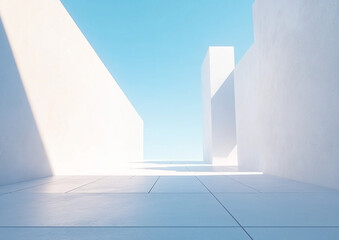 Obraz premium Abstract 3d rendering minimalist style architectural space scene